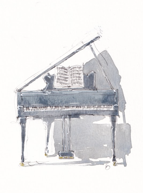 Blues Piano - Music, Jazz - Watercolor - Signed Prints