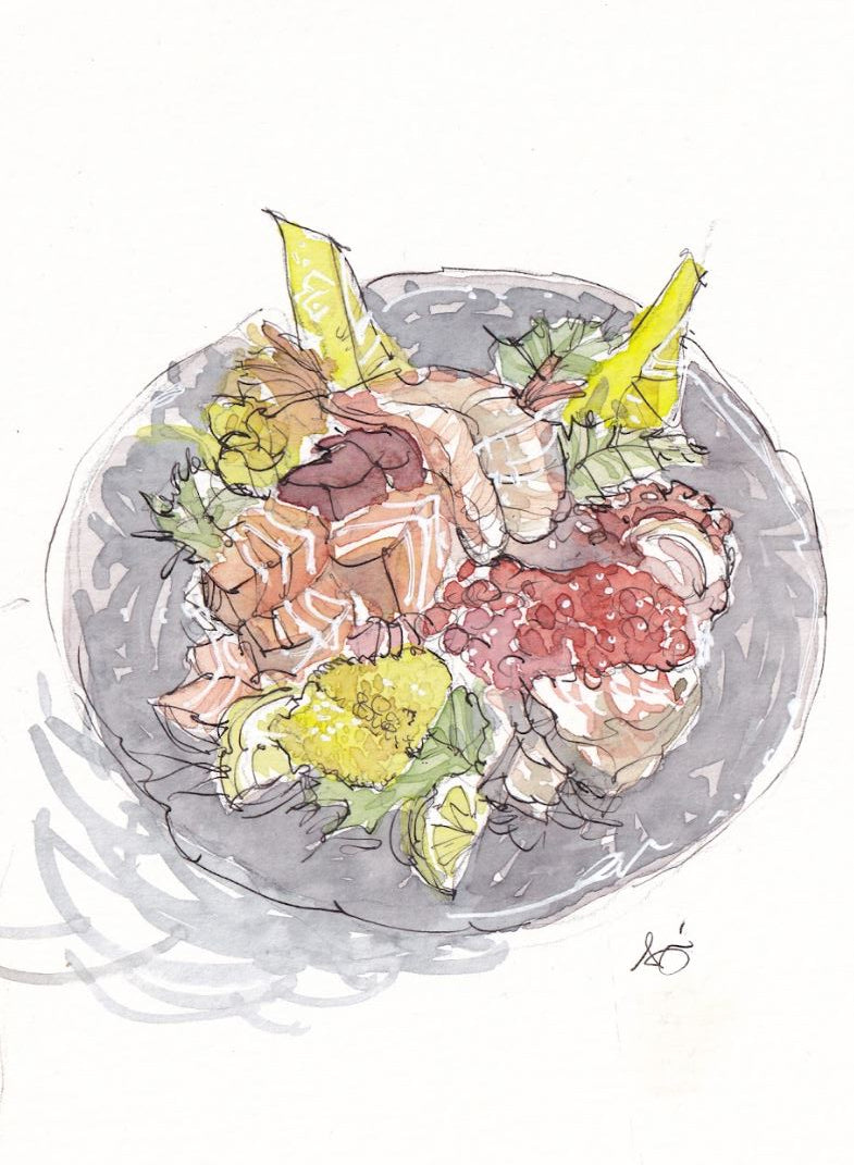 Chirashi - Sushi - Sashimi - Japanese food - Watercolor - Signed Prints