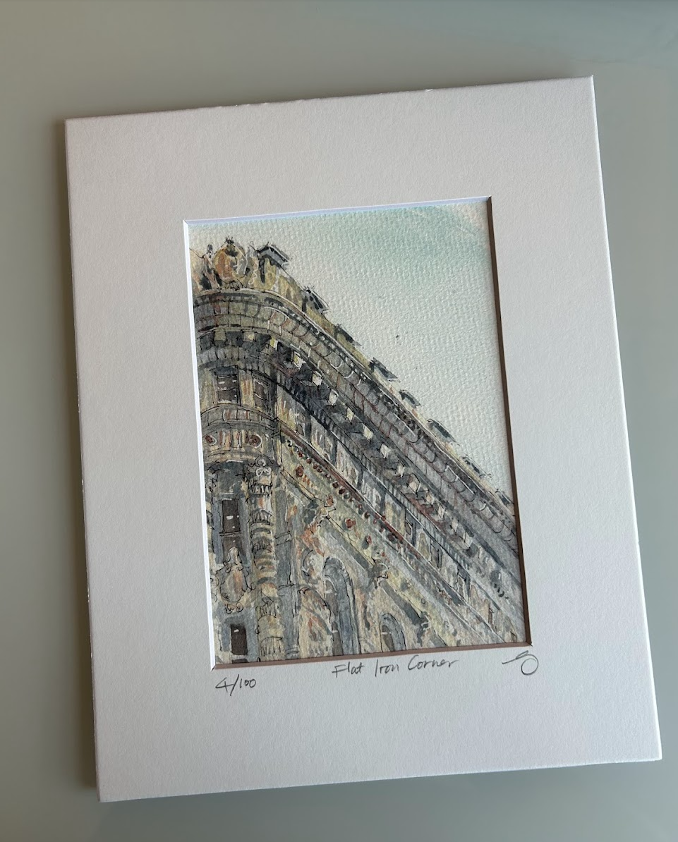 Flatiron Building Corner - Watercolor - Limited Edition 100 Signed Prints