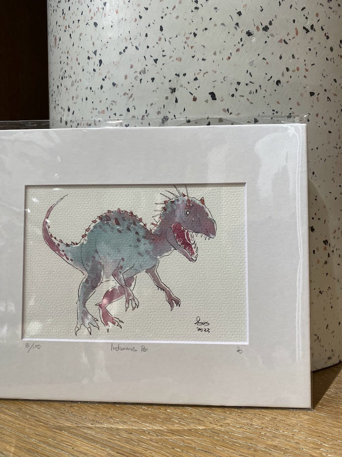 Dinosaur - Indominus Rex - Watercolor - Signed Prints