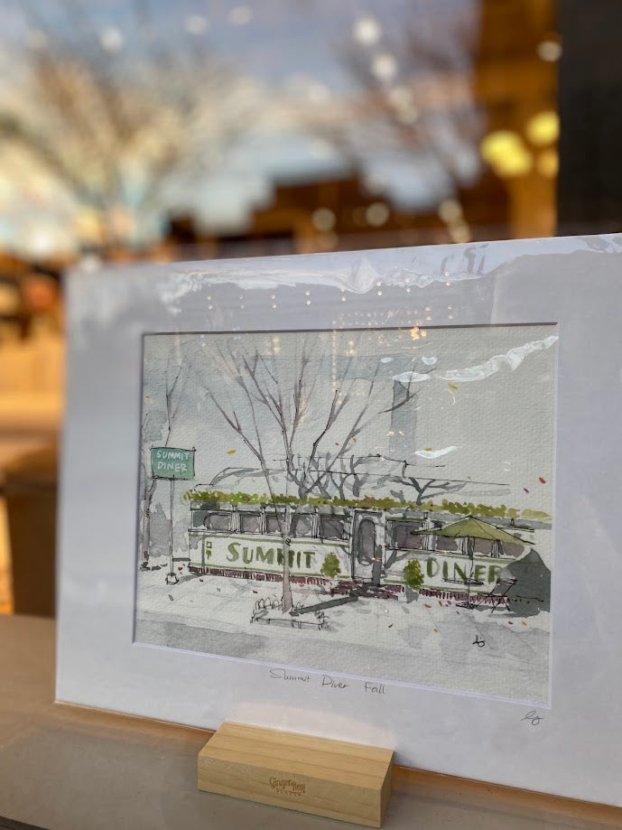 Summit Diner Fall / Autumn - Jersey Diners - NJ - Watercolor - Signed Prints