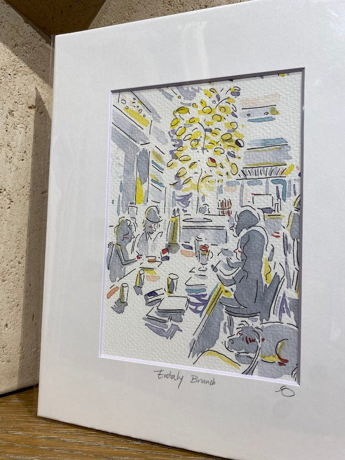 Eataly Brunch - New York City - Cartoon Style - Signed Print