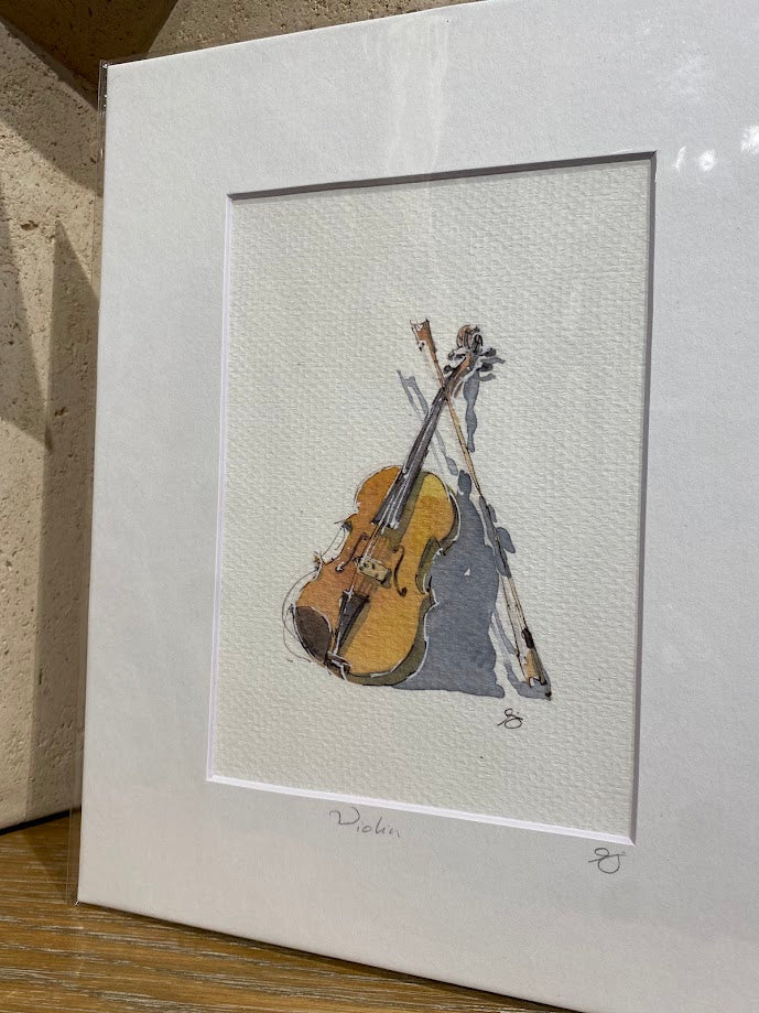 Violin - Music - Watercolor - Signed Prints
