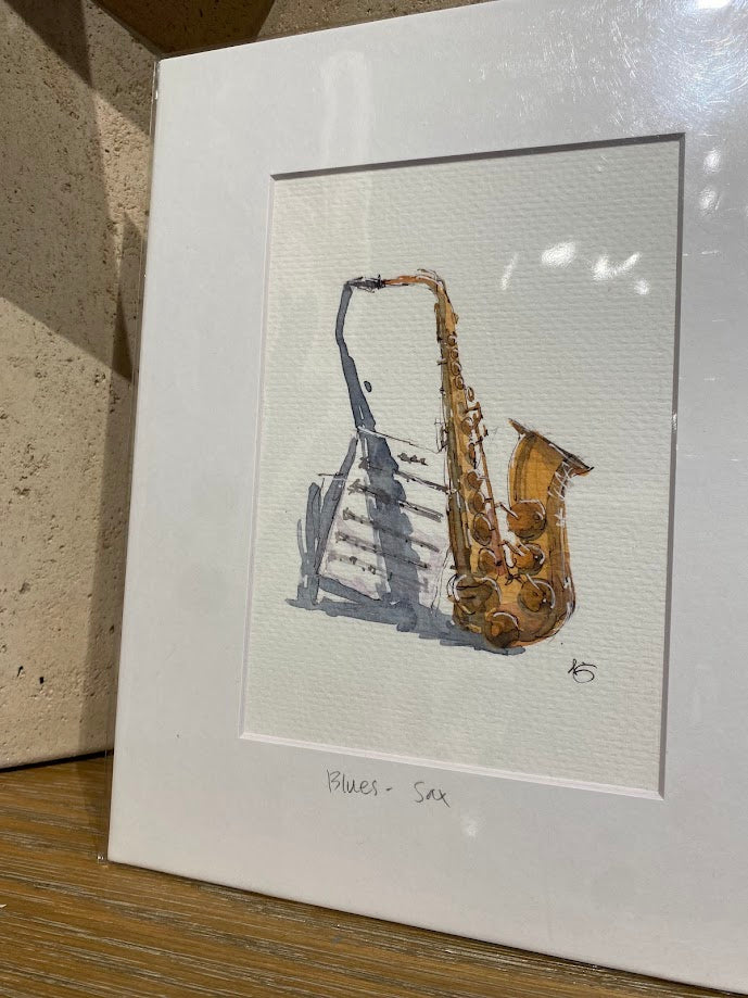 Saxophone - Music, Jazz - Watercolor - Signed Prints