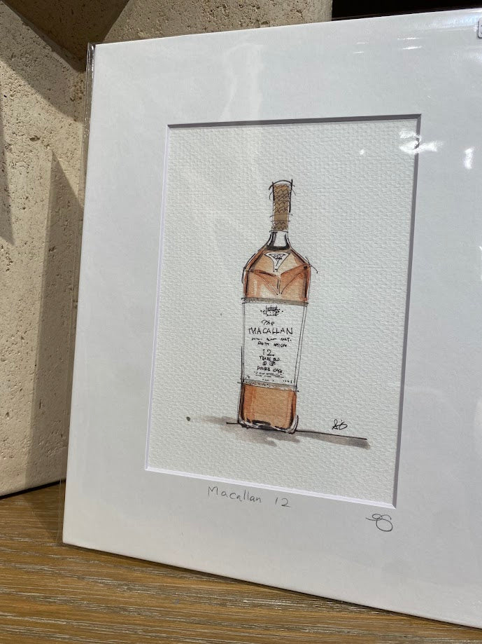 Single Malt Scotch 12 - Whisky - Watercolor - Signed Prints
