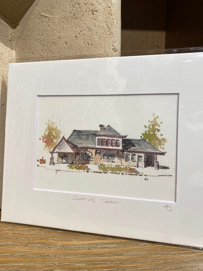 Somerville Train Station - NJ Transit - Watercolor - Signed Prints
