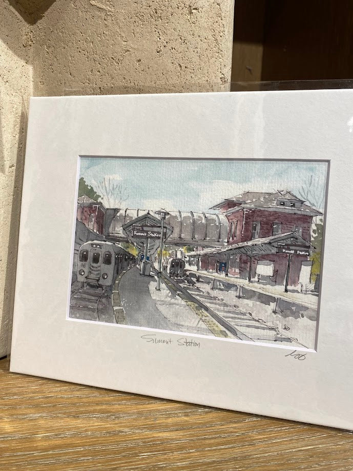 Summit Train Station - NJ Transit - Watercolor - Signed Prints
