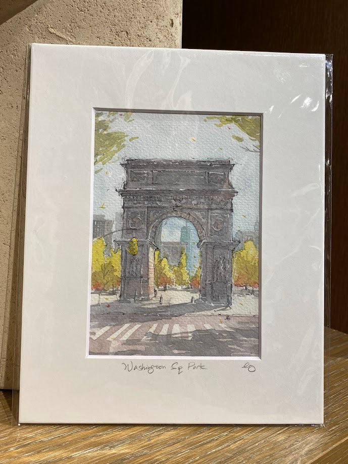 Washington Square Arch in Washington Square Park - Watercolor - Signed Prints