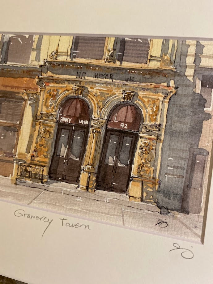 Gramercy Tavern - American Restaurant - New York - Watercolor - Signed Prints