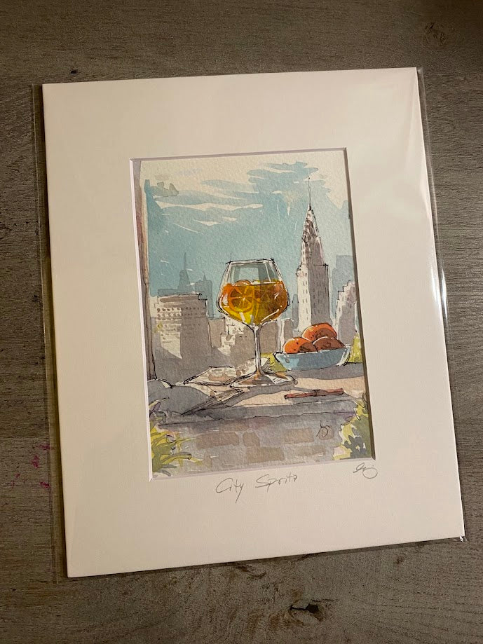 City Spritz - Cocktails - Watercolor - Signed Prints