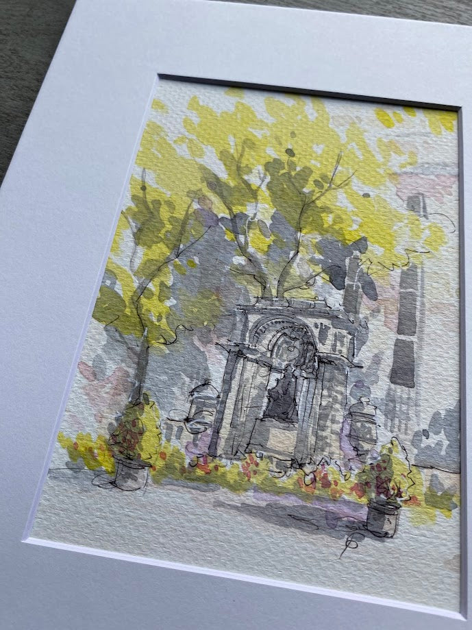 Bryant Park Corner - Watercolor - Signed Prints