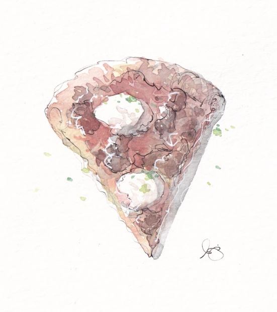 Pizza - Watercolor - Signed Prints
