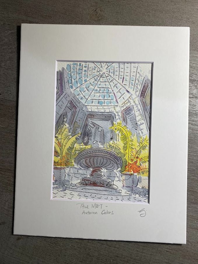 The MET - Autumn Colors - New York City - Cartoon Style - Signed Print