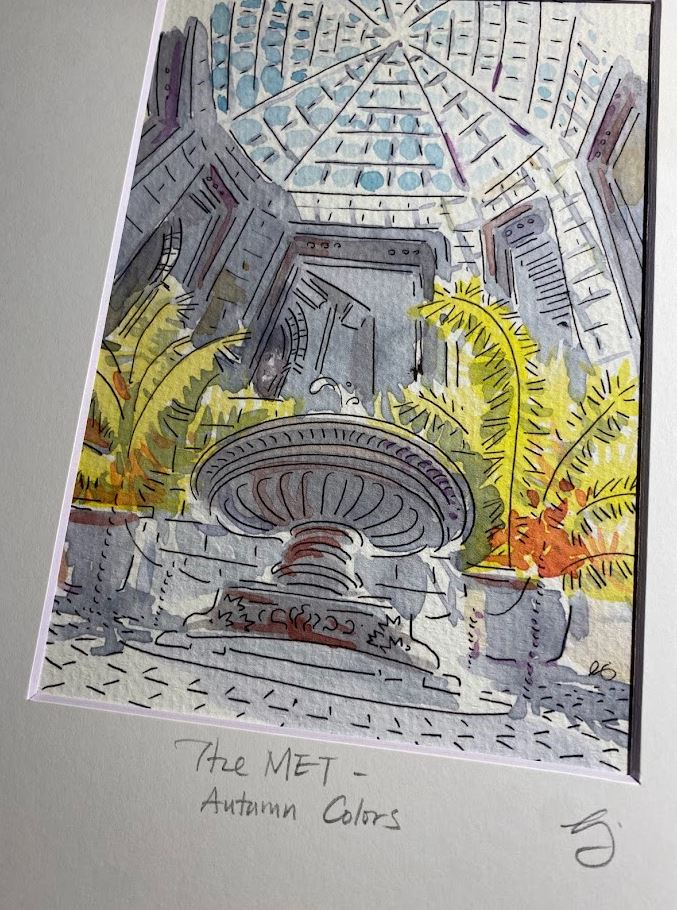 The MET - Autumn Colors - New York City - Cartoon Style - Signed Print