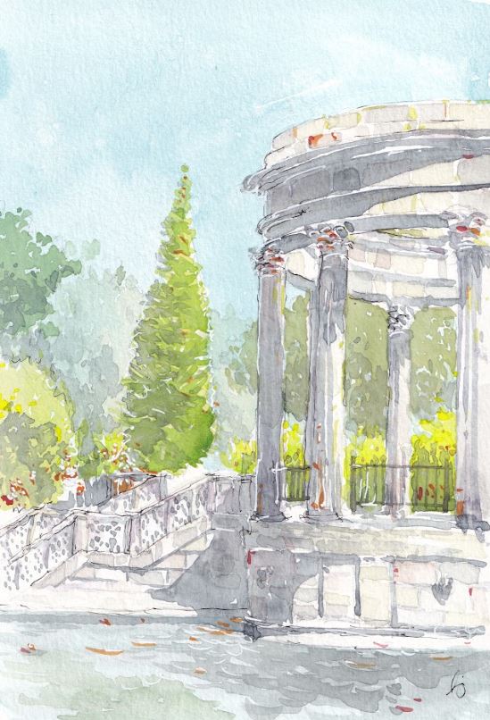 Untermyer Gardens - The Temple of the Sky - New York - Watercolor - Signed Prints