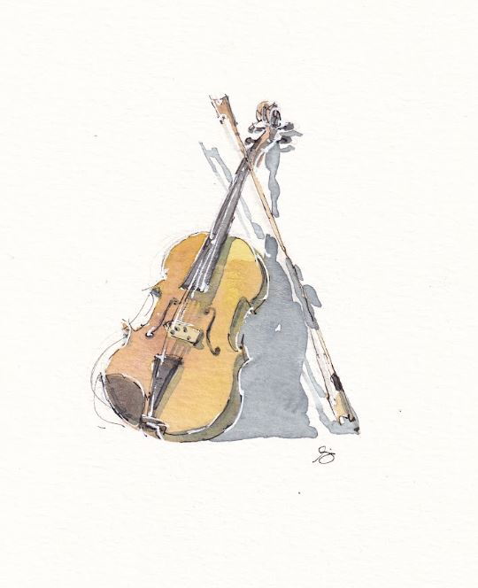 Violin - Music - Watercolor - Signed Prints