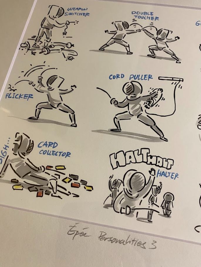 Fencing Personalities Series 3 - Epee Fencers & Parents - Marker + Pen - Signed Prints