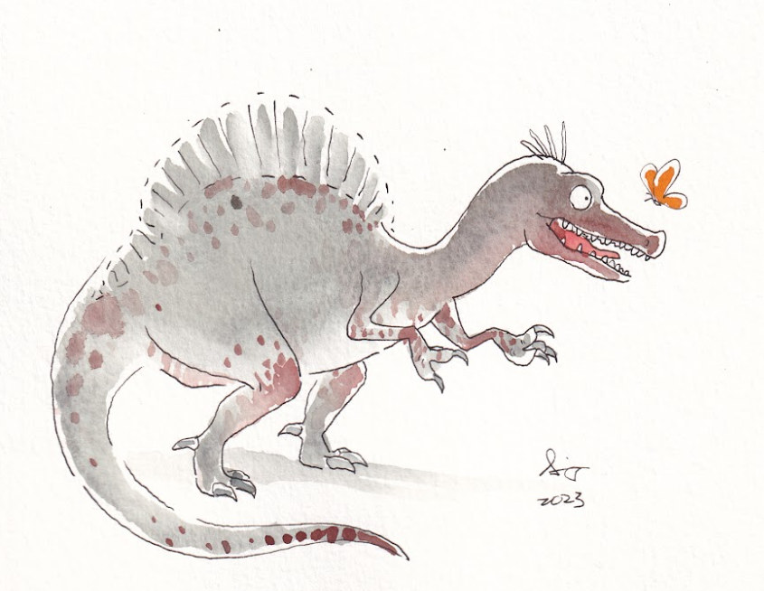 Dinosaur - Spinosaurus - Watercolor - Signed Prints