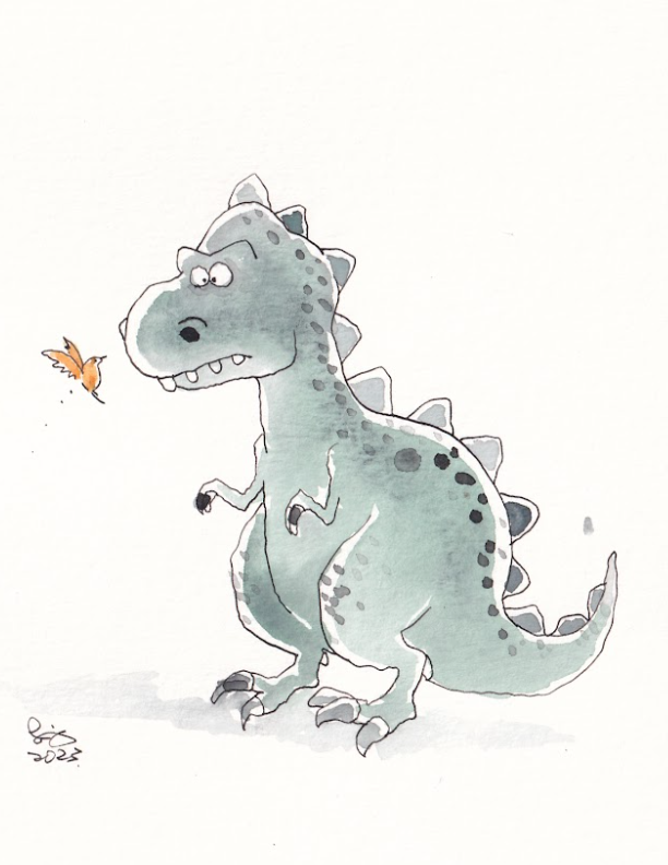Dinosaur - Tyrannosaurus - T-Rex - Watercolor - Signed Prints
