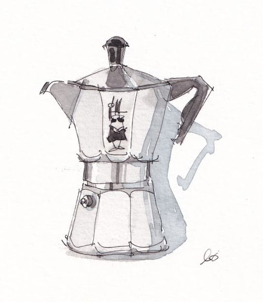 Moka Coffee Pot - Watercolor - Signed Prints