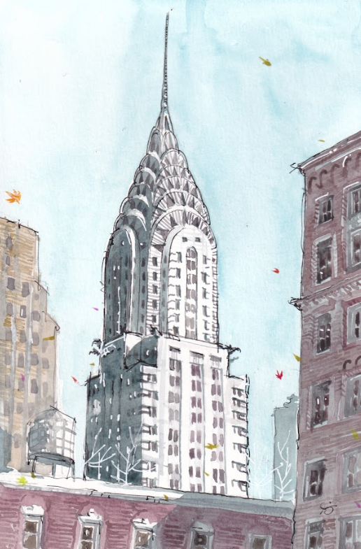 Chrysler Building - Watercolor - Signed Prints