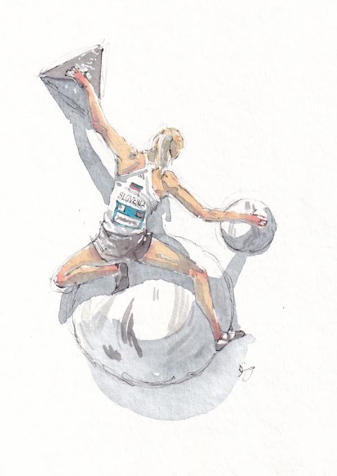 Rock Climbing - Janja Garnbret - Watercolor - Signed Prints