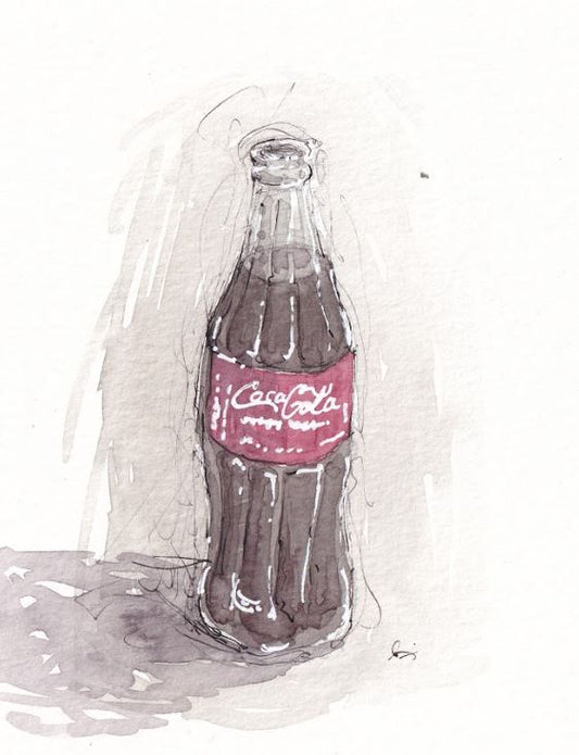 Coke Bottle - Watercolor - Signed Prints