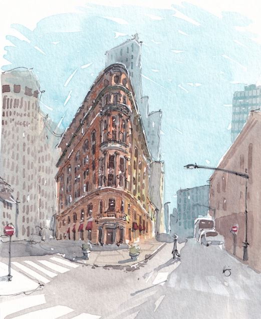 FiDi - Financial District - Delmonico's - NYC - Watercolor - Signed Prints