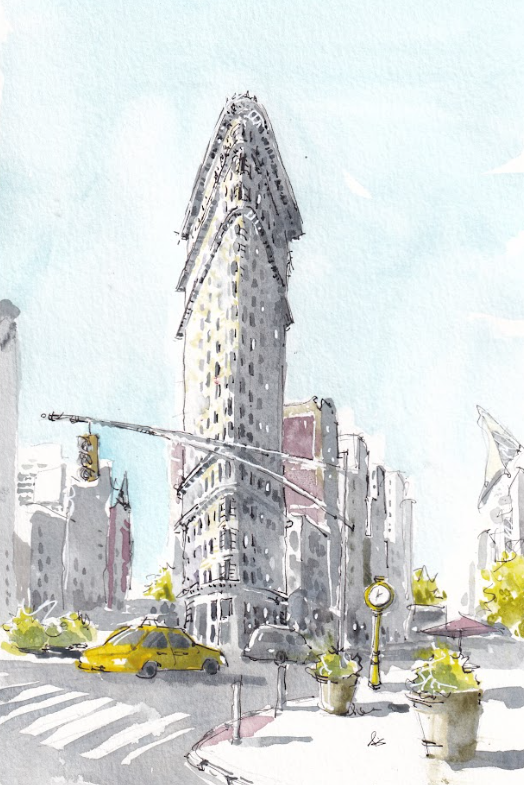 Flatiron Building - Watercolor - Signed Prints