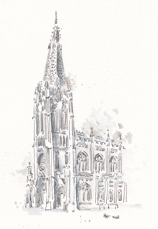 Grace Church - New York City - Cartoon Style - Signed Prints