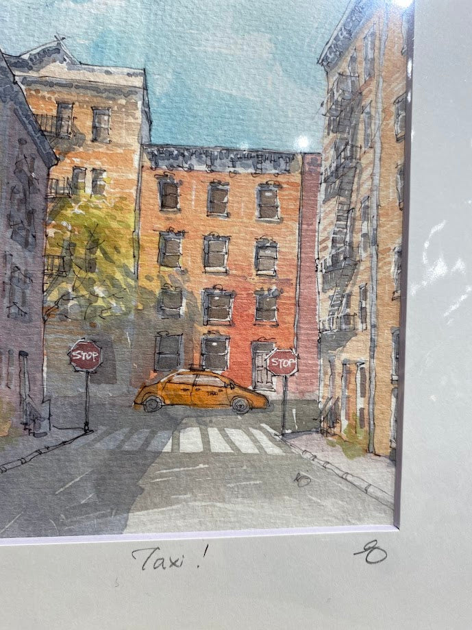 Taxi! - New York City - Watercolor - Signed Prints