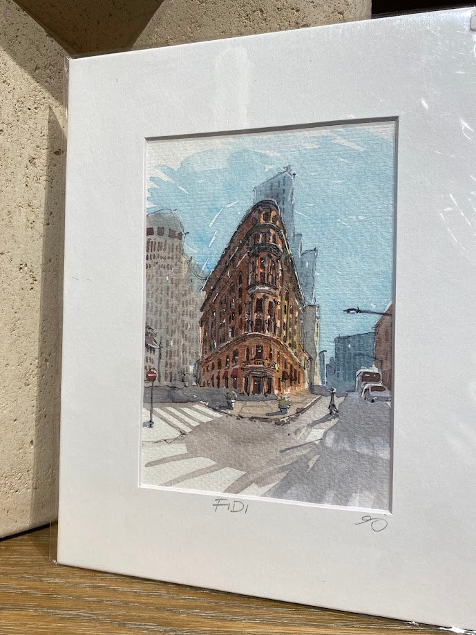 FiDi - Financial District - Delmonico's - NYC - Watercolor - Signed Prints