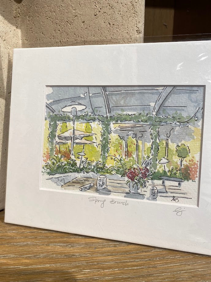 Brunch at The Rogers Gardens - Watercolor - Signed Prints