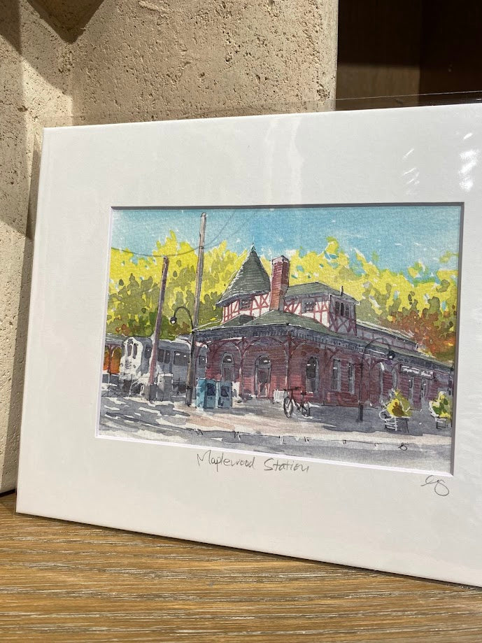 Maplewood Train Station - NJ Transit - Watercolor - Signed Prints