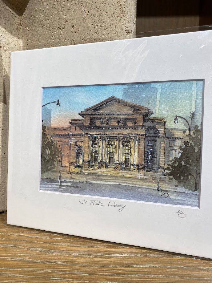 New York Public Library - Watercolor - Signed Prints