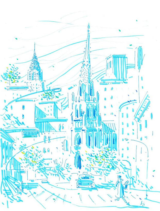 West 3rd, New York City - Cartoon Style - Signed Print