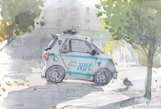 NYPD - Cars - Watercolor - Signed Prints