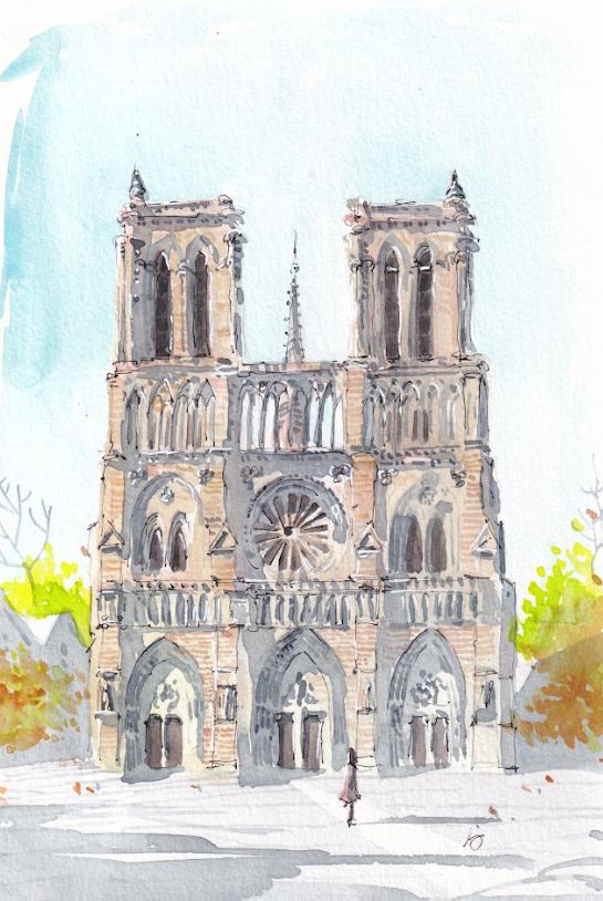 Notre Dame de Paris - Watercolor - Signed Prints