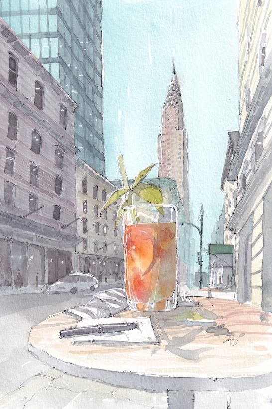 Peachy Summer - Cocktails - Watercolor - Signed Prints