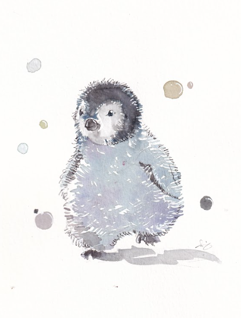 Penguin - Curious - Watercolor - Signed Prints