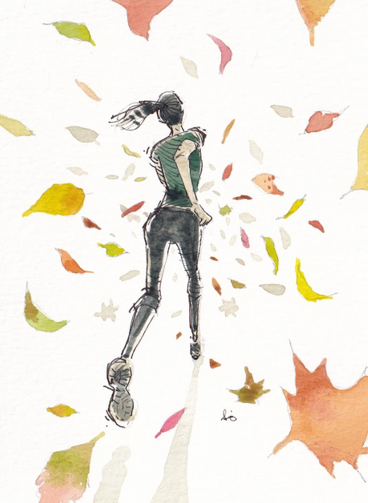 Runner - Autumn - Watercolor - Signed Prints