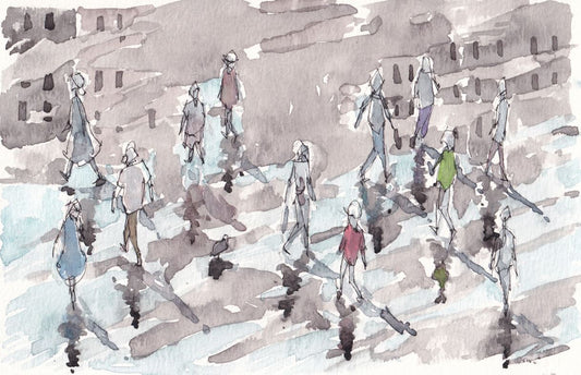 Rush Hour - Rainy Day - Watercolor - Signed Prints