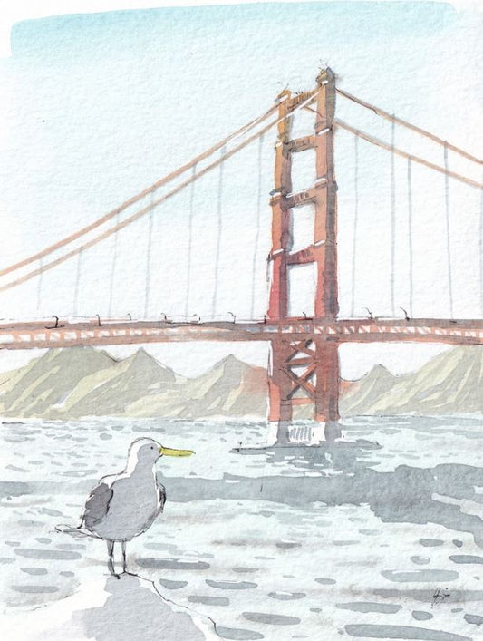 Crissy Field - San Francisco - Cartoon Style - Signed Print
