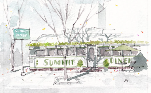 Summit Diner - Jersey Diners - NJ - Watercolor - Signed Prints