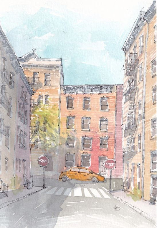 Taxi! - New York City - Watercolor - Signed Prints