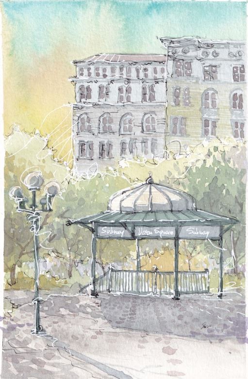 Union Square Station - Watercolor - Signed Prints