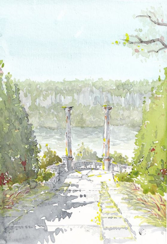 Untermyer Gardens - The Vista - New York - Watercolor - Signed Prints