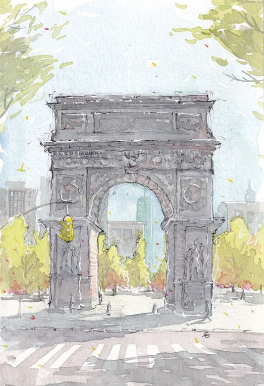 Washington Square Arch in Washington Square Park - Watercolor - Signed Prints