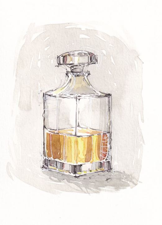 Whiskey / Whisky Bottle - Watercolor - Signed Prints