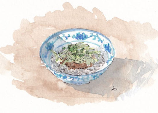 Xian Noodles - Chinese food - Watercolor - Signed Prints